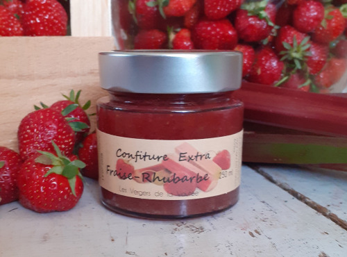 Les Vergers de la Vautée - Confiture Extra Fraise-Rhubarbe