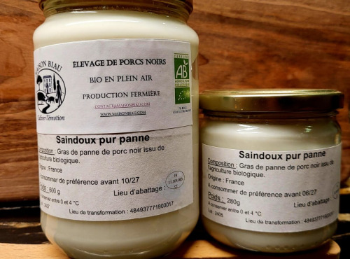Maison Biau - Saindoux pur panne de porc noir 600g