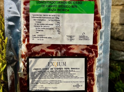 L’Oliveraie du Coudon - Jambon Ibérique tranché "Cebo de Campo" d'Andalousie  80 grs. Race 50% ibérique.