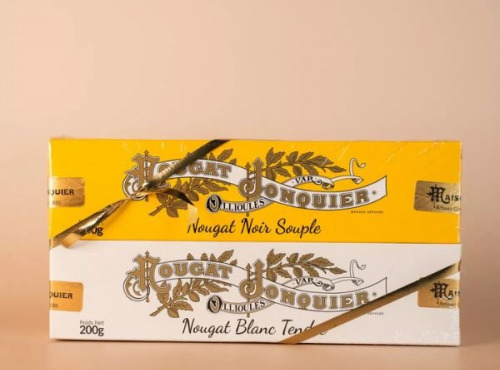 Maison Jonquier - Coffret Nougat de Noël - 300g - Blanc Tendre et Noir Souple