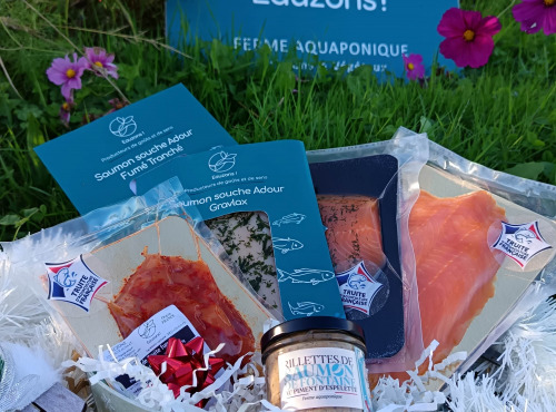 Eauzons ! - Panier Gourmand: Saumon de l'Adour et Truite en gravlax, fumés et rillettes.