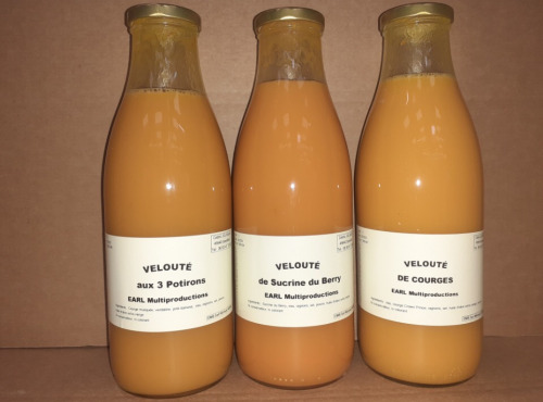 Multiproductions - Cédric Joliveau - Lot de 3 Veloutés de courges d'un litre : sucrine, courge, potiron