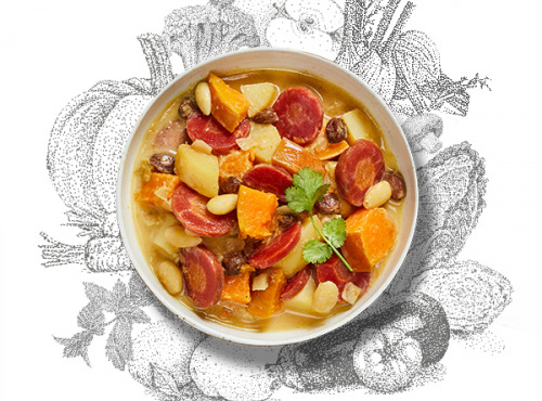 La Brouette - Pour 2 Pers. - Tajine De Butternut Aux Amandes Et Aux Raisins - Convient aux végétariens