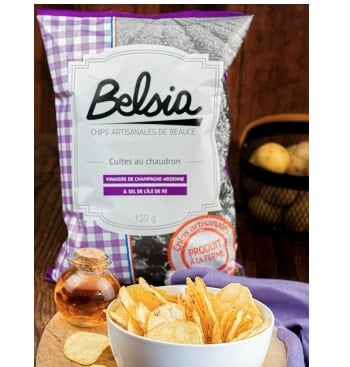 Chips BELSIA - Chips Artisanales au Vinaigre de Champagne-Ardenne - 150g x10