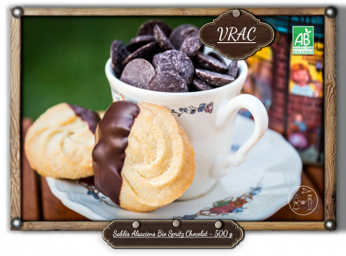 P'tit Bout d'Alsace - Sablés Alsaciens Bio Spritz Chocolat - 500 g (VRAC)