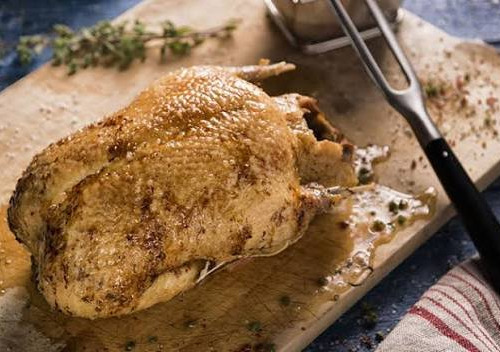 Des Poules et des Vignes à Bourgueil - Canette cuite découpée