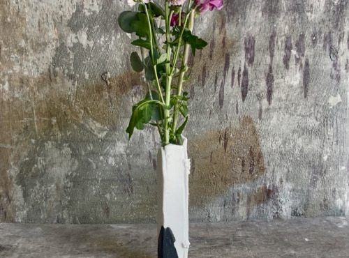 Atelier Eva Dejeanty - Soliflore en porcelaine Minéral Black & White