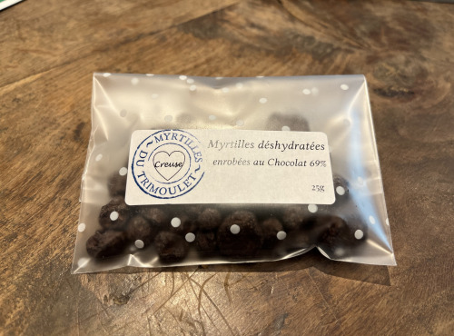 Myrtilles du Trimoulet - Myrtilles séchées enrobées au chocolat 69% - Sachet 25g