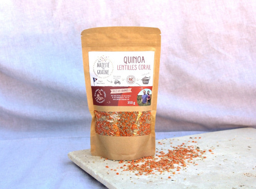 BERRY GRAINES - Mélange quinoa/lentilles corail origine France - sachet 350g x10