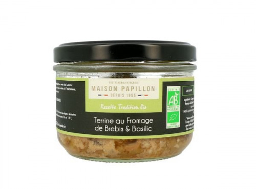 Maison PAPILLON - Artisan depuis 1955 - Terrine BIO Fromage de Brebis et Basilic 160g