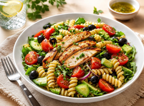 Le Paradis d'Escargot - Salade de pâtes méditerranéenne au poulet grillé