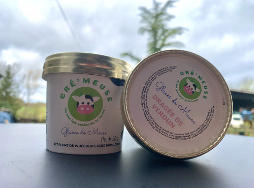 Glaces de Meuse - Lot P'tits Pots "Dragée de Verdun" - Crème glacée (90gr)