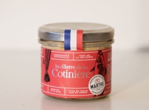 Conserverie Maison Marthe - Lot de 6 Rillette de la Cotinière - Maigre à la poitrine fumée - 90g