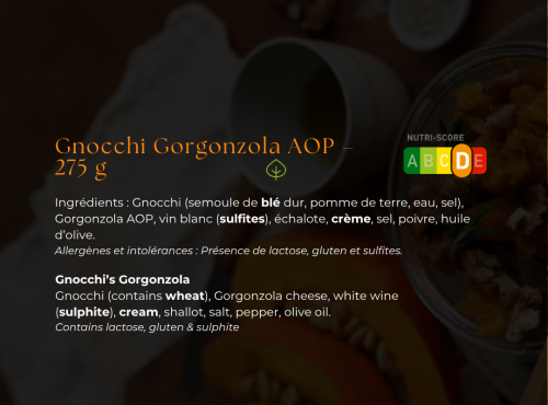 Les Bocaux du Bistrot - Gnocchi gorgonzola AOP