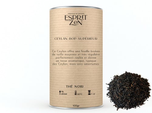 Esprit Zen - Thé Noir "Ceylan BOP supérieur" - nature - Boite 100g