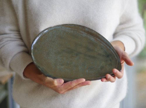 Atelier Eva Dejeanty - Service de Vaisselle en Céramique (Grès) : 4 Assiettes Modèle Cellule Taille M