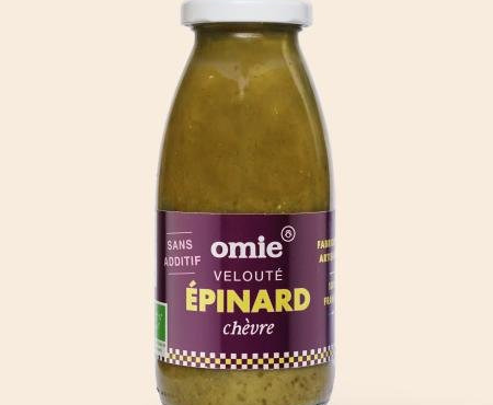 Omie - Velouté d'épinard chèvre bio format snacking - épinards français équitables - 25 cl