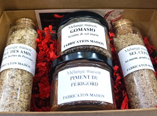 Piments et Moutardes du Périgord - Coffret 2 mélanges d'épices et 2 sels aromatisés
