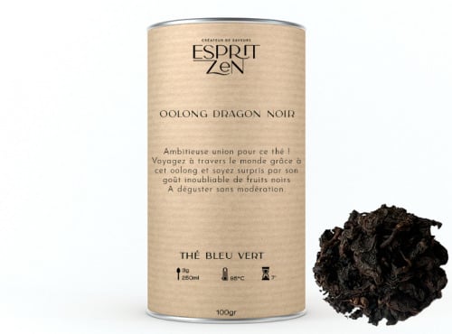 Esprit Zen - Thé Bleu Vert "Dragon noir" - Boite 100g