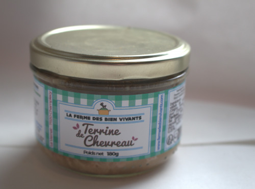 Ferme des bien-vivants - Terrine de chevreau raisins secs et marc de Bourgogne, 180g