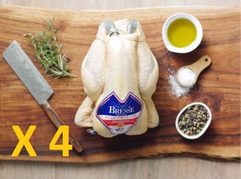 La Grange Renaud - lot de 4 poulets de Bresse AOP (1.4kg x 4)