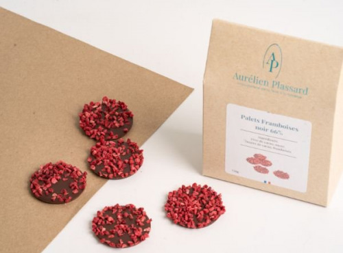 Aurélien Plassard Chocolatier - Palet framboise noir 66%