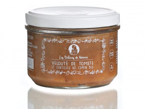 Les délices de Noémie - Petits pots bébé 8 mois: Velouté de tomate et lentilles au cumin Bio X 6