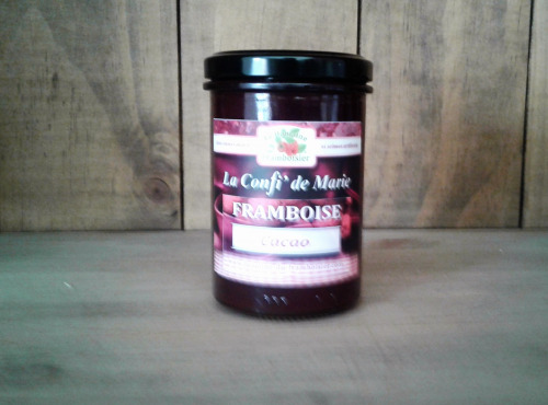 Le Domaine du Framboisier - Confiture allégée en sucre Framboise et Cacao 250g