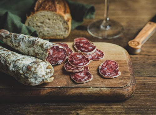 Maison Agour - Saucisson IGP porc du sud-ouest - fromage de brebis 200g