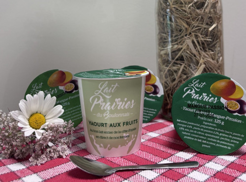 Lait Prairies du Boulonnais - Yaourt brassé à la mangue et passion x4