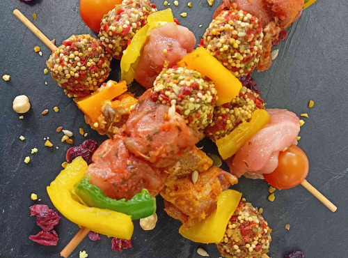 Terre de Gallie - Brochettes de faisan mariné kefta et ses boulettes - 2X130gr