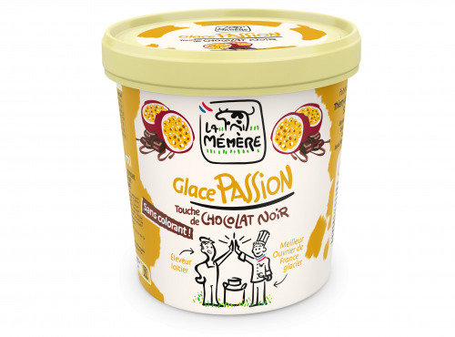 Les Glaces du Semnon - La Mémère - Glace Passion touche de chocolat noir 100% Bio La Mémère 500mL