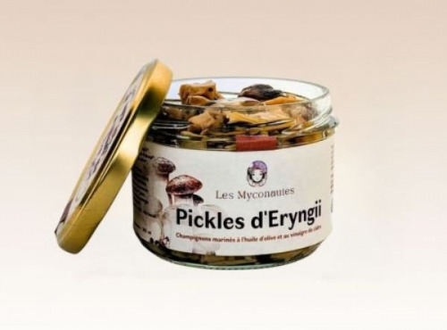 Les Myconautes - Pleurotes eryngii marinés Bio - Bocal 215g