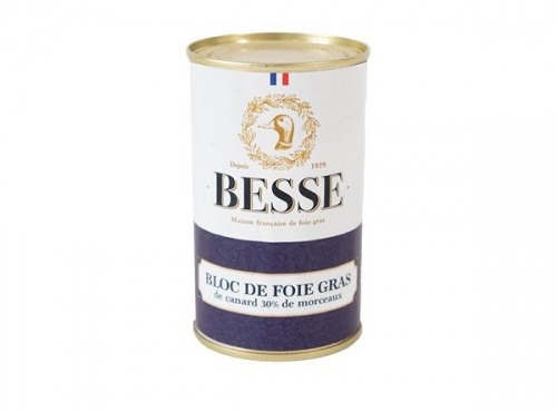 Foie Gras BESSE - Bloc de foie gras de canard 30% morceaux 200g