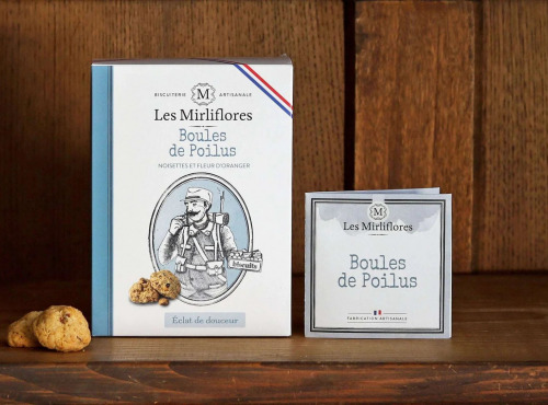 Les Mirliflores - Biscuits noisettes fleur d'oranger "Boules de poilus" 160g