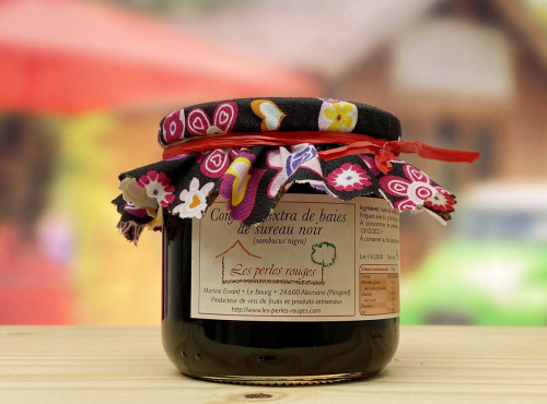 Les Perles Rouges - Confiture Extra de Baies de Sureau Noir (Sambucus Nigra)