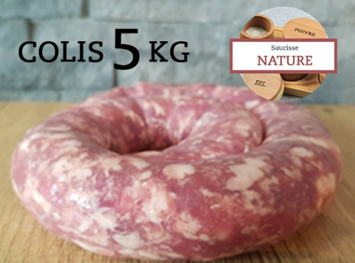 Cote2boeuf - [Précommande] Colis 5KG de saucisses fraîches natures d'Aveyron sans nitrites