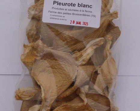 Ferme des petites Brossardières - Pleurote de l'orme (pleurote blanc) déshydraté - 50g