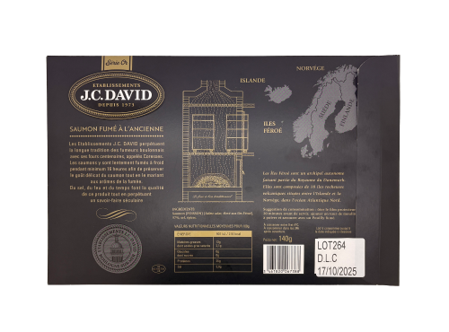 Etablissements JC David - Saumon Iles Féroé fumage SIGNATURE - 4 Tranches