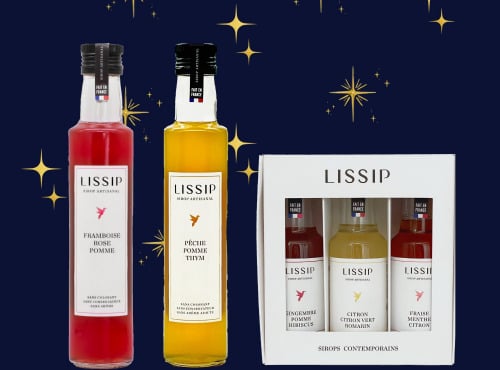 Sirops Lissip - Pack "Noël" - Assortiment de 2 sirops et 1 coffret cadeau