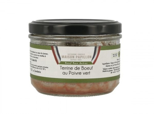 Maison PAPILLON - Artisan depuis 1955 - Terrine de Bœuf Aubrac au Poivre Vert 160g