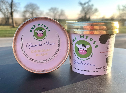 Glaces de Meuse - Lot P'tits Pots "Chocolat Blanc" - Crème glacée (90gr)