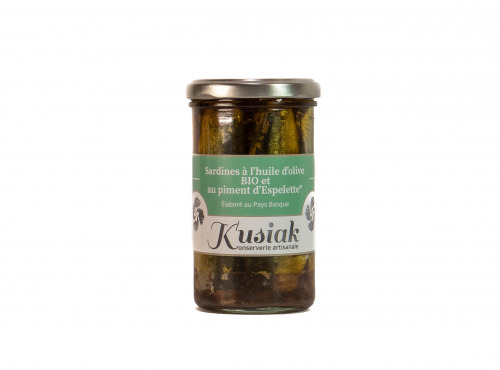 Kusiak - Sardines à l'huile d'olive bio et au piment d'Espelette - 240g