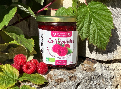 Les framboises de Colangette - Confiture de framboises bio avec pépins 315 g
