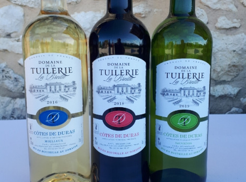 Domaine de la Tuilerie - Panachage  AOP Côtes De Duras 1 Blanc Sec+1 Blanc Moelleux+1 Rouge 2018 - Coffret de 3 X 75 cl