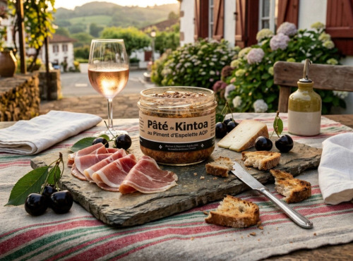 Charcuterie Aubard - Lot de 4 Pâté Basque de KINTOA au Piment d'Espelette AOP 4x180g