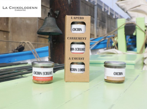 La Chikolodenn - Coffret cadeau comprenant 3 pâtés 80g (nature, Lambig et échalote)