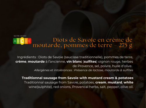 Les Bocaux du Bistrot - Diots de Savoie en crème de moutarde, pommes de terre