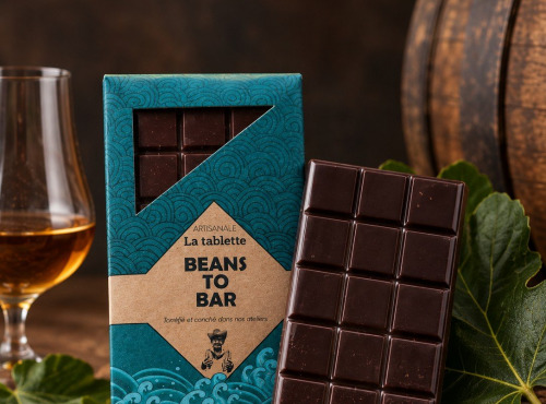 Chaloin Chocolats - Tablette la BAR'RIQUE Marc de Muscat et feuilles de figuier