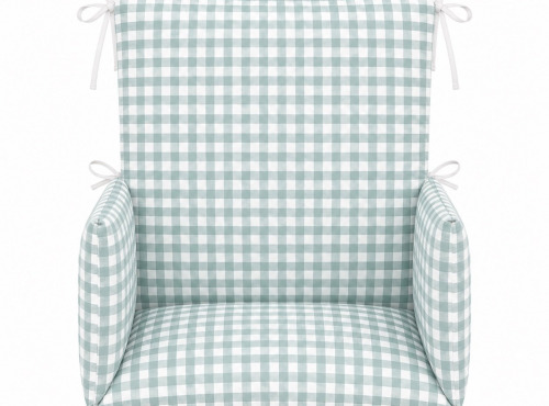 Timouny - Coussin de chaise haute Vichy Bleu